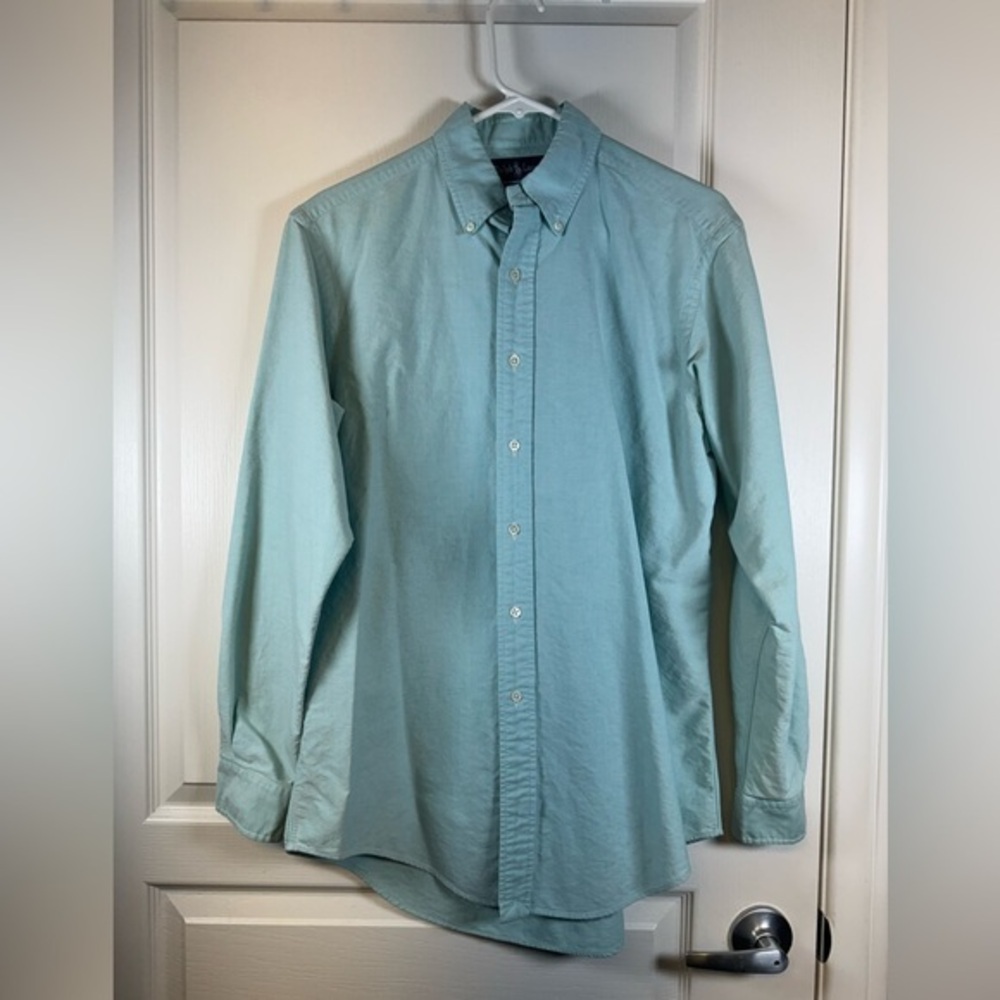 Ralph Lauren Mint Green Button Down Shirt Size 15.5 EUC #5911